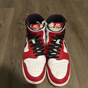 Nike Women’s Red White Black High-Top Sneakers in size 9
